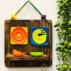 Decorative & Handcrafted Wall Key Holder with the Deign Bird & Sun