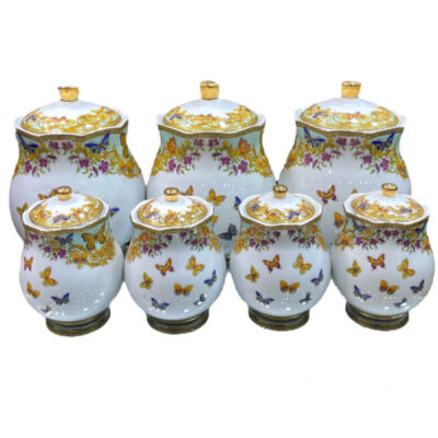 Porcelain Kitchen Canister Set for Coffee, Tea & Dry Food Storage