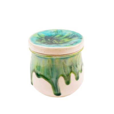 Mozafar Design Pottery Ceramic Kitchen Storage Canister for Spices & Dry Foods