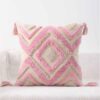 Punch Needle Cushion Cover - Embroidered Geometric Pattern Hamon