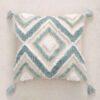 Punch Needle Cushion Cover - Embroidered Geometric Pattern Hamon