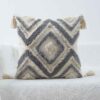 Punch Needle Cushion Cover - Embroidered Geometric Pattern Hamon