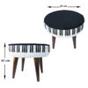 Round Velvet Footstool With Wooden Legs Model Piano