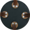 Round Velvet Footstool With Wooden Legs Model Burberry