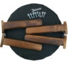 Round Velvet Footstool With Wooden Legs Model Burberry