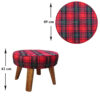 Round Velvet Footstool With Wooden Legs Model Burberry