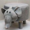 Round Velvet Footstool With Wooden Legs Model Childlike