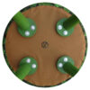 Round Velvet Footstool With Wooden Legs Model Sunflower