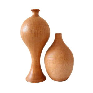 Set of Handcrafted Wooden Mini Flower Vases, Featuring a Rustic Style Perfectly Suited for Warm Decor Arrangements
