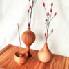 Set of Handcrafted Wooden Mini Flower Vases, Featuring a Rustic Style Perfectly Suited for Warm Decor Arrangements