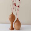 Set of Handcrafted Wooden Mini Flower Vases, Featuring a Rustic Style Perfectly Suited for Warm Decor Arrangements