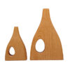 Set of Two Handcrafted Decorative Wooden Bud Vases, Made from Natural Solid Wood for a Simple and Clean Aesthetic