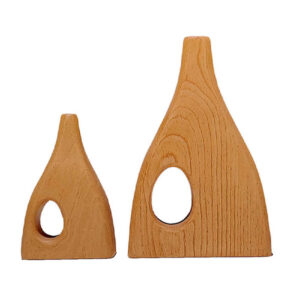 Set of Two Handcrafted Decorative Wooden Bud Vases, Made from Natural Solid Wood for a Simple and Clean Aesthetic