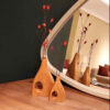 Set of Two Handcrafted Decorative Wooden Bud Vases, Made from Natural Solid Wood for a Simple and Clean Aesthetic