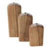 Set of Three Handcrafted Decorative Wooden Single Stem Vases, Making an Aesthetic Gift for Art and Nature Lovers