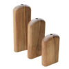 Set of Three Handcrafted Decorative Wooden Single Stem Vases, Making an Aesthetic Gift for Art and Nature Lovers