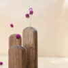 Set of Three Handcrafted Decorative Wooden Single Stem Vases, Making an Aesthetic Gift for Art and Nature Lovers