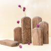 Set of Three Handcrafted Decorative Wooden Single Stem Vases, Making an Aesthetic Gift for Art and Nature Lovers