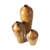 Set of Three Handcrafted Decorative Wooden Vases, Made from Natural Solid Wood with the Melanie Design for a Refined Look