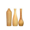 Set of Three Handmade Decorative Wooden Mini Flower Vases, Crafted from Natural Solid Wood for a Rustic Feel