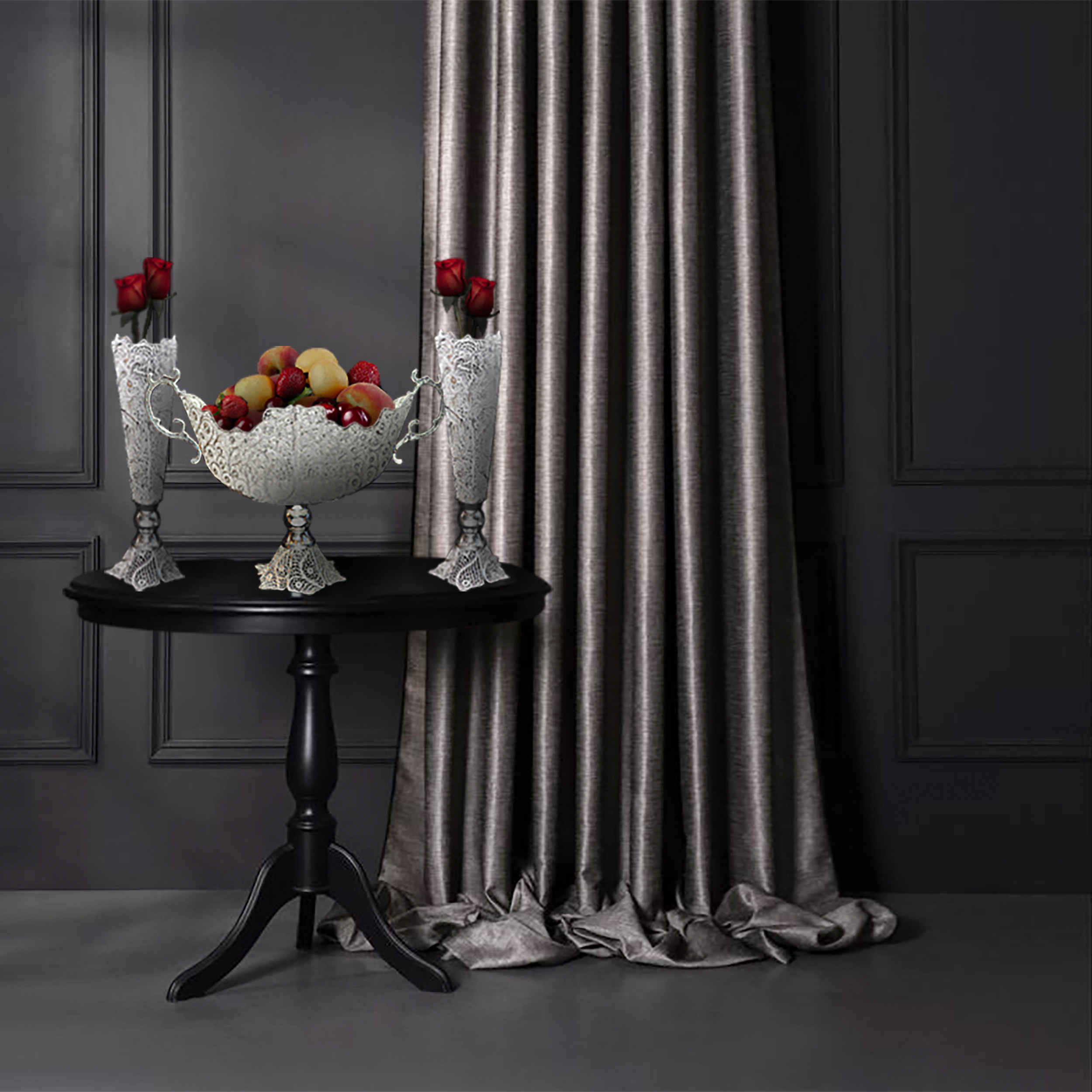 Set of Three Decorative Persian Filigree Silver-Coated Vases and Bowl, Offering Traditional Elegance for Any Setting