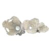 Set of Three Decorative Persian Filigree Silver-Coated Trumpet Vases, Featuring the Shima Design for a Coordinated Display