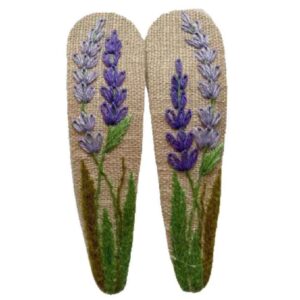 Snap Hair Clip Set Drop Shape with Purple Flower Design