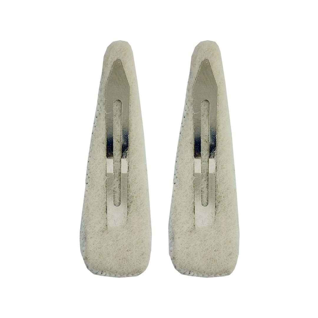 Snap Hair Clip Set with Hand-Embroidered Rabbit Design