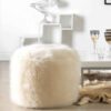 Soft Round Faux Fur Pouffe Model Khaz