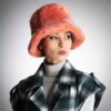 Women's Faux Fur Bucket Hat - Model Simple Pink