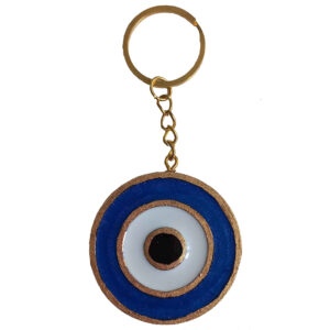 Wood & Resin Evil Eye Keychain – Sorena Model