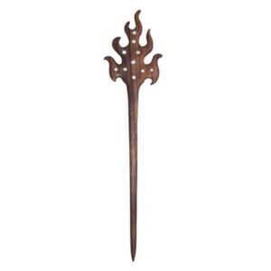 Wooden Kanzashi Hair Stick Handcrafted Matter Fire Design Large Size