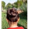 Wooden Kanzashi Hair Stick Handcrafted Matter Fire Design Large Size