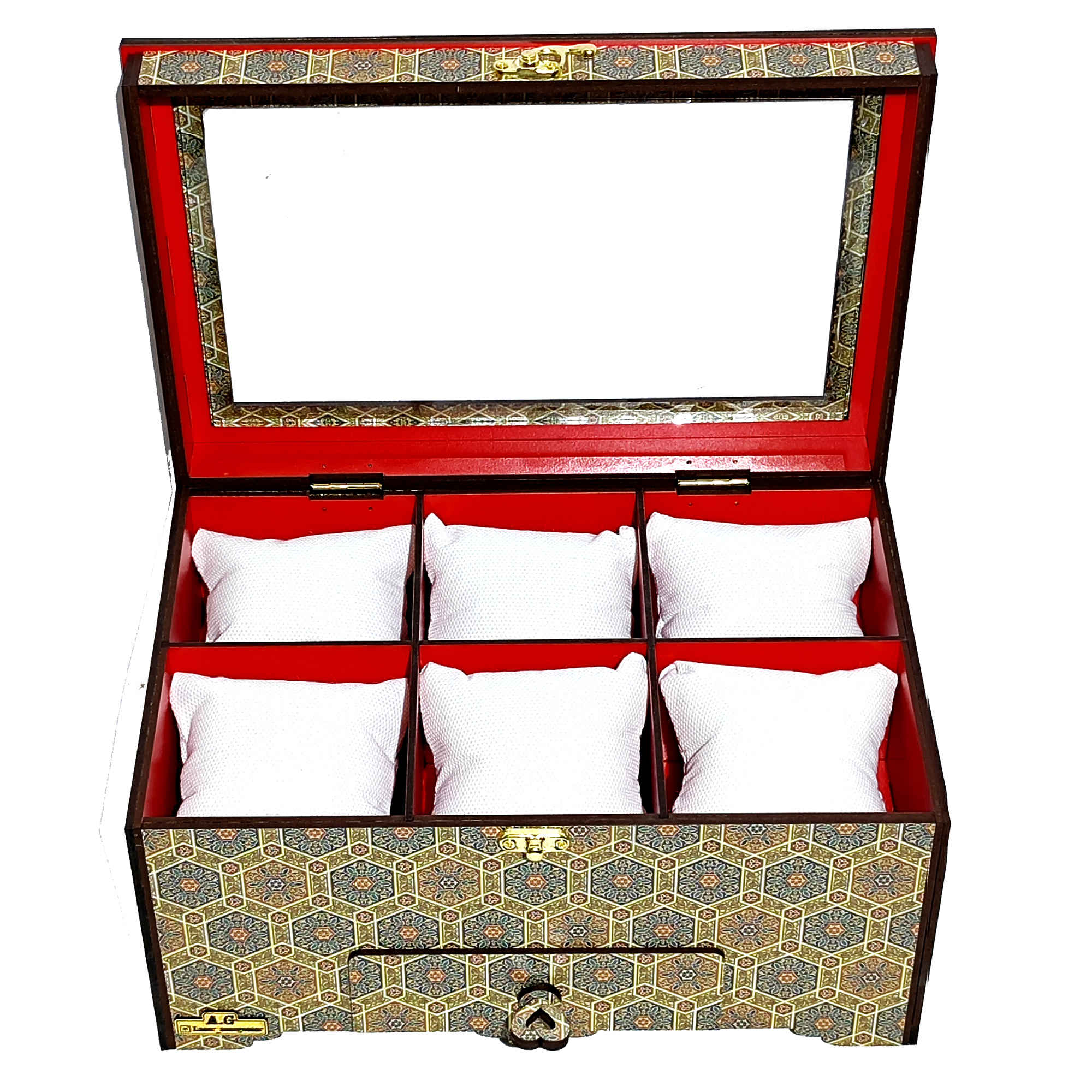 Wooden Watch Box – 6 Slots, Inspired by Persian Elegance