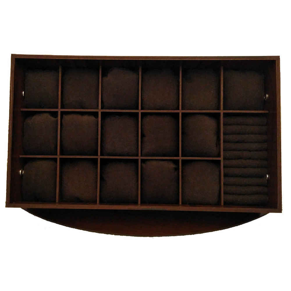 Wooden Watch Display Box – 16 Slots with Pillows