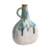Handmade Bud Pottery Vase with a Drip Glaze Design and Handle, Ideal for Adding Charm to Your Living Room