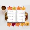 1403 Persian Daily Planner Calendar Notebook White Floral Design