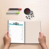 1403 Persian Daily Planner Calendar Notebook White Floral Design