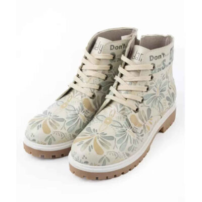 Graffiti Print Ankle Boot for Women – Floral Pattern