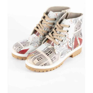 Graffiti Print Ankle Boot for Women – Village House Pattern