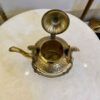 Brass Teapot Handcrafted with Elegant Floral Design Peacock
