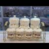 Ceramic Storage Jar - Stylish Storage for Coffee, Tea, & More, Embossed Emilia