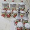Ceramic Storage Jar - Stylish Storage for Coffee, Tea, & More, Embossed Gol Barjasteh