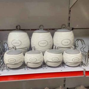 Ceramic Storage Jar – Stylish Storage for Coffee, Tea, & More, Embossed Mastaneh