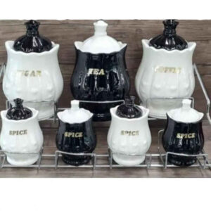Ceramic Storage Jar – Stylish Storage for Coffee, Tea, & More, Embossed Negaran