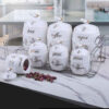 Ceramic Storage Jar - Stylish Storage for Coffee, Tea, & More, Embossed Rahyab