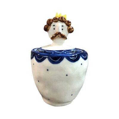 Ceramic Sugar Bowl with Lid Artistic Style Doll King