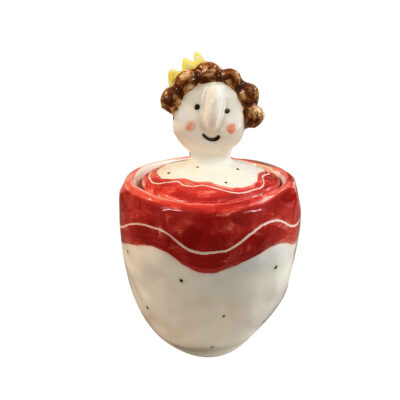 Ceramic Sugar Bowl with Lid Artistic Style Doll Queen