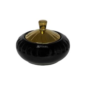 Ceramic Sugar Bowl with Golden Lid