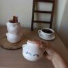 Ceramic Sugar Bowl with Lid Artistic Style Eyelash Pattern